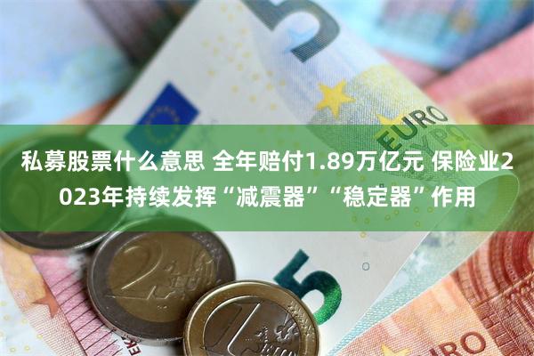 私募股票什么意思 全年赔付1.89万亿元 保险业2023年持续发挥“减震器”“稳定器”作用